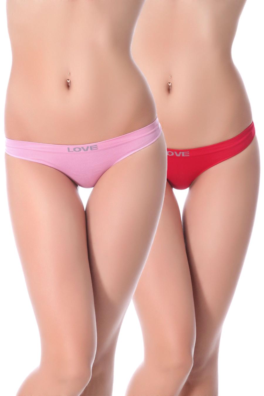 Трусики тонг Fleri р. 3/4 M/L 2 шт. Примула/Красный (33909)