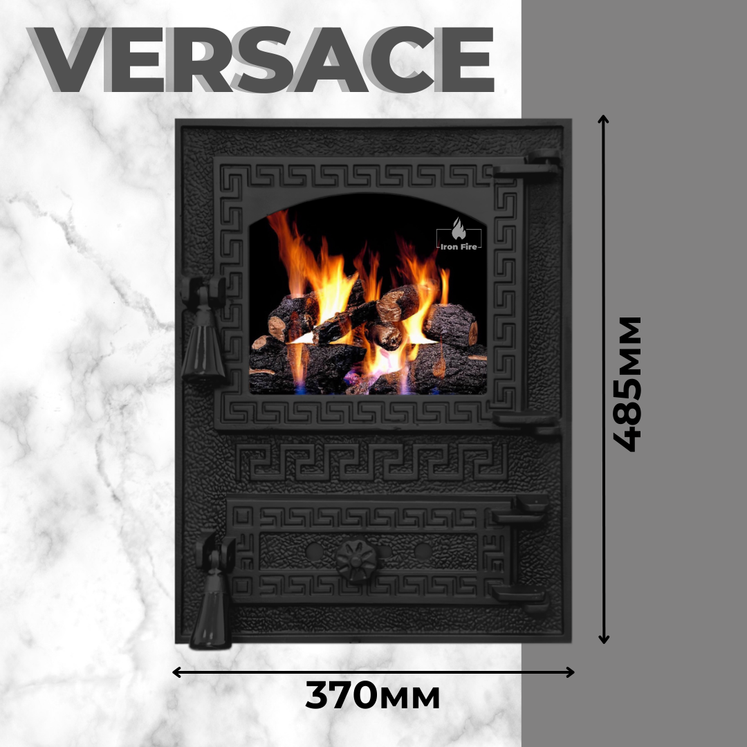 Дверца для печи Iron Fire Versace со стеклом чугунная 370х485 мм (1125) - фото 4