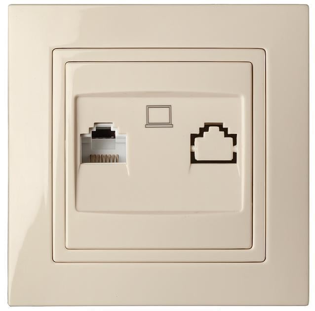 Розетка компьютерная MARSHEL ELEGANT RC-385 Beige (RC-385 Beige)