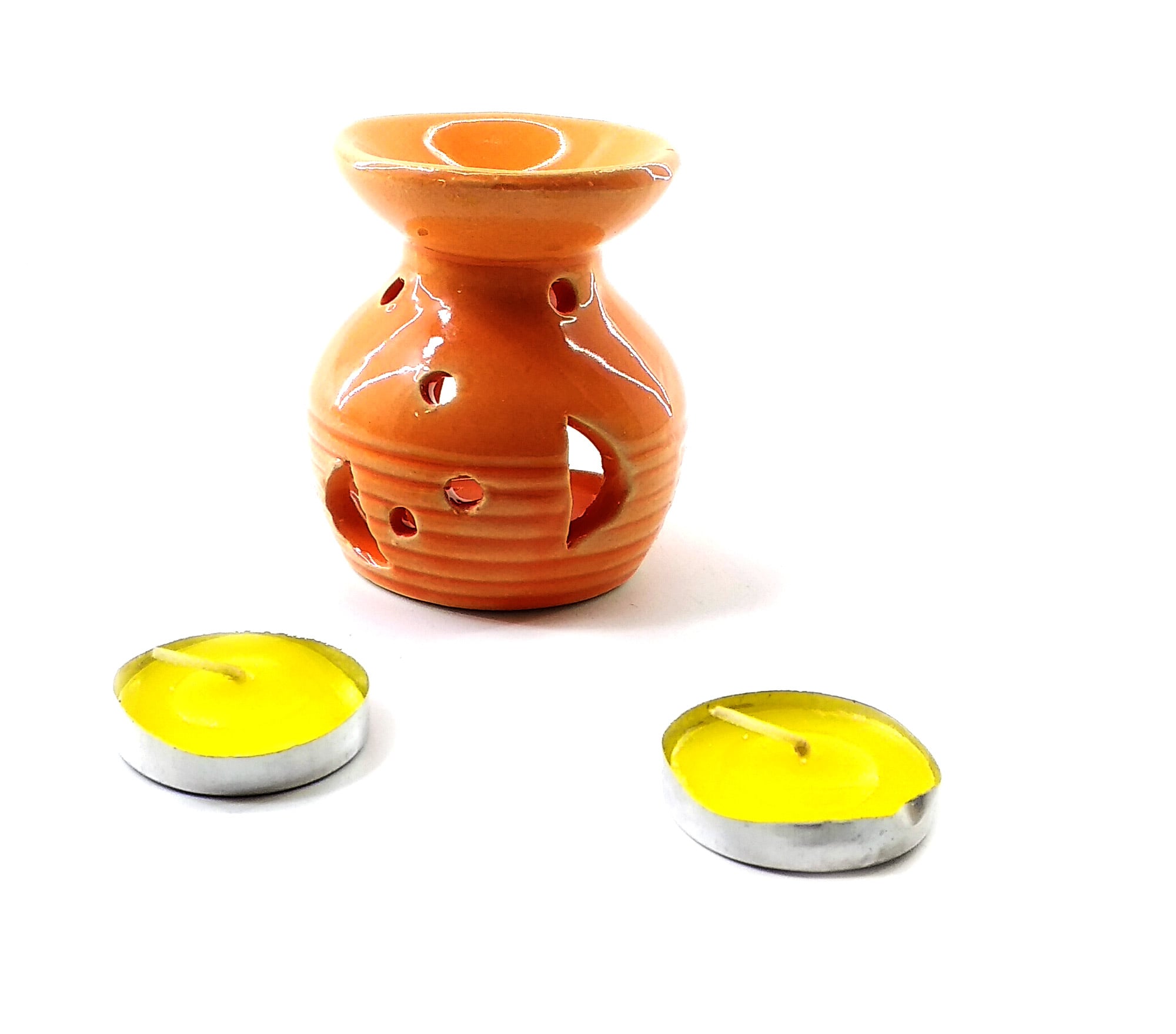 Аромалампа керамічна подарунковий набір 12,5х8х7,5 см Помаранчевий