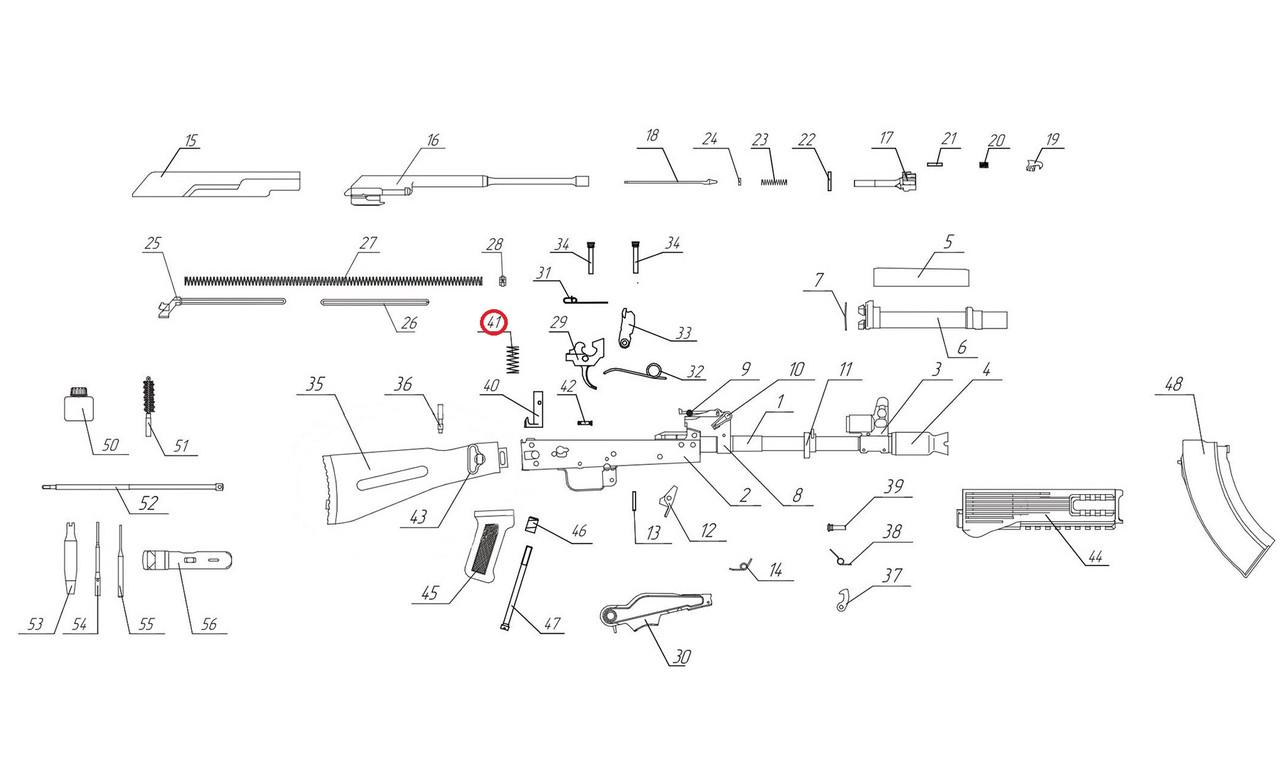 Пружина замка приклада АКС-47/АКМС (1741659964) - фото 3