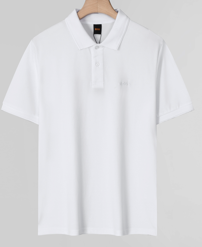 Футболка мужская поло BOSS Logo-Embroidered Cotton Polo Shirt XL Белый (HB13001.6XL)