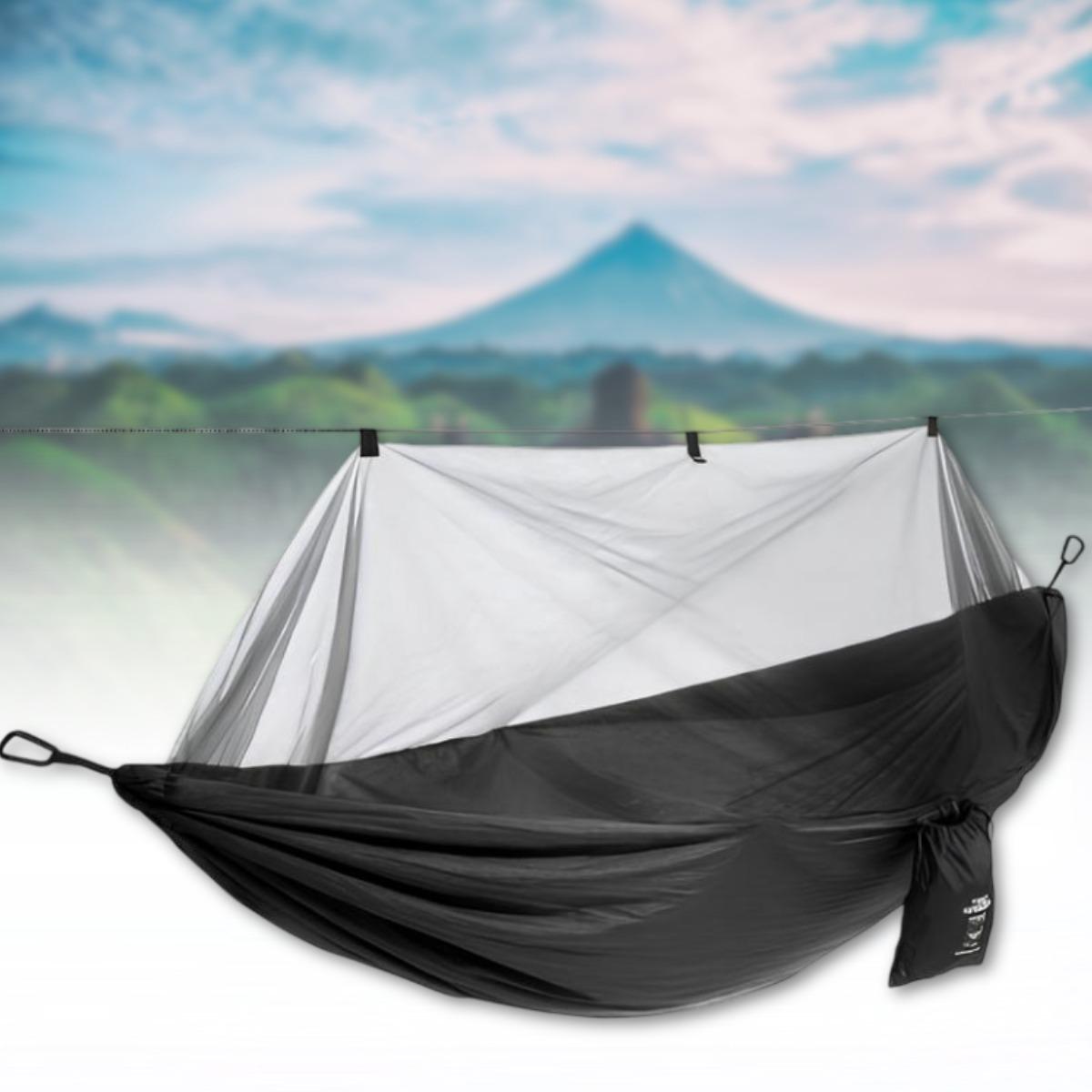 Гамак туристический с москитной сеткой 220х120 см Черный (AA8-11) - фото 2