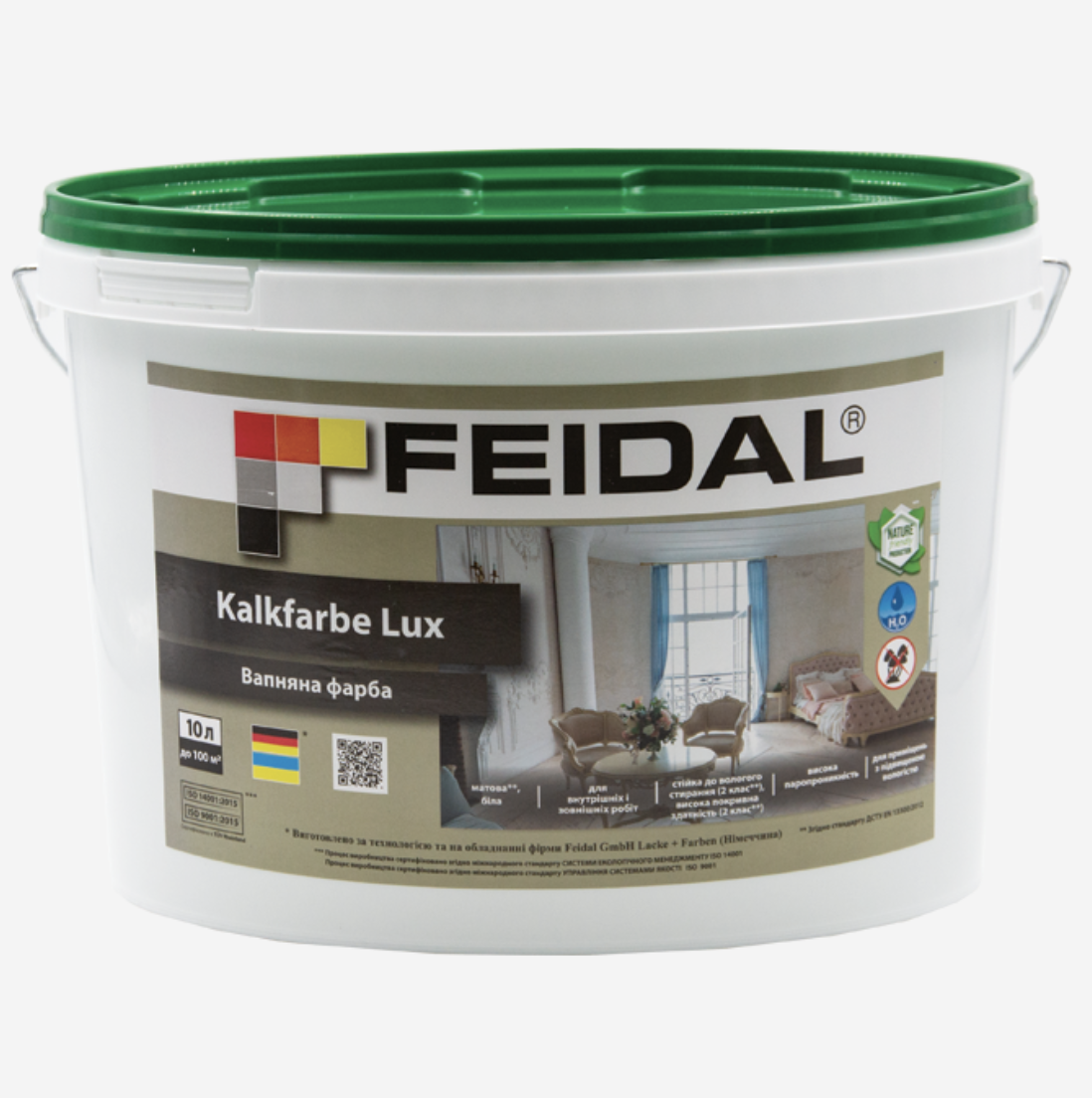 Краска известковая Kalkfarbe Lux Feidal для внутренних/наружных работ 10 л Белый (27581927) - фото 1 Краска известковая Kalkfarbe Lux Feidal для внутренних/наружных работ 10 л Белый (27581927) - фото 1