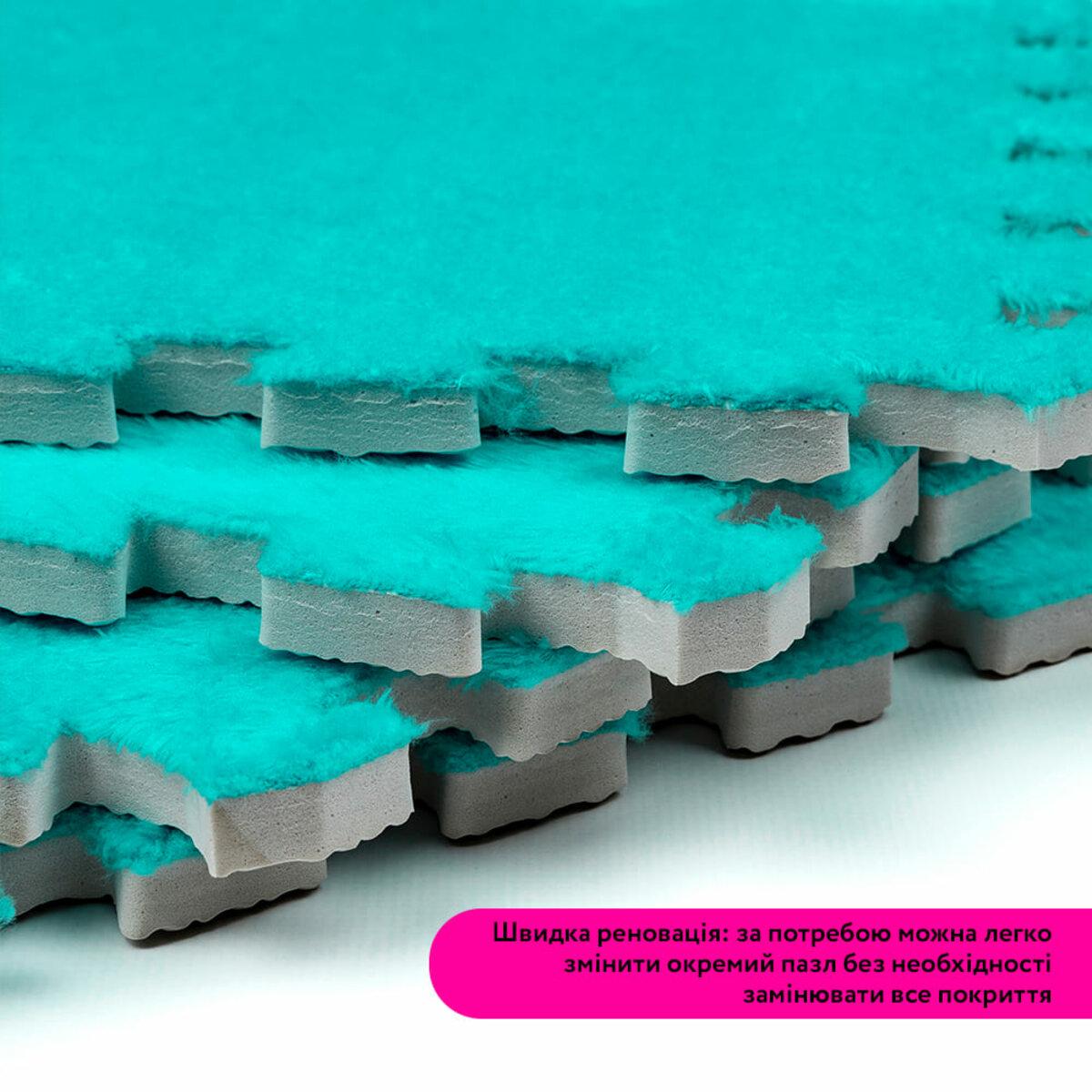 Пол-пазл плюшевый 30х30 см х 1 см Мятный (SW-00002088) - фото 5