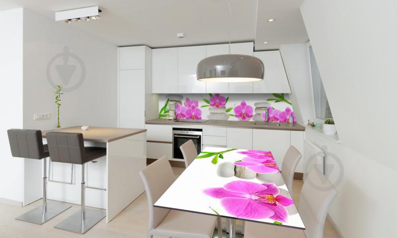 Наклейка виниловая на стол Zatarga «Розовые Орхидеи и Бамбук» 600х1200 мм Z180546st