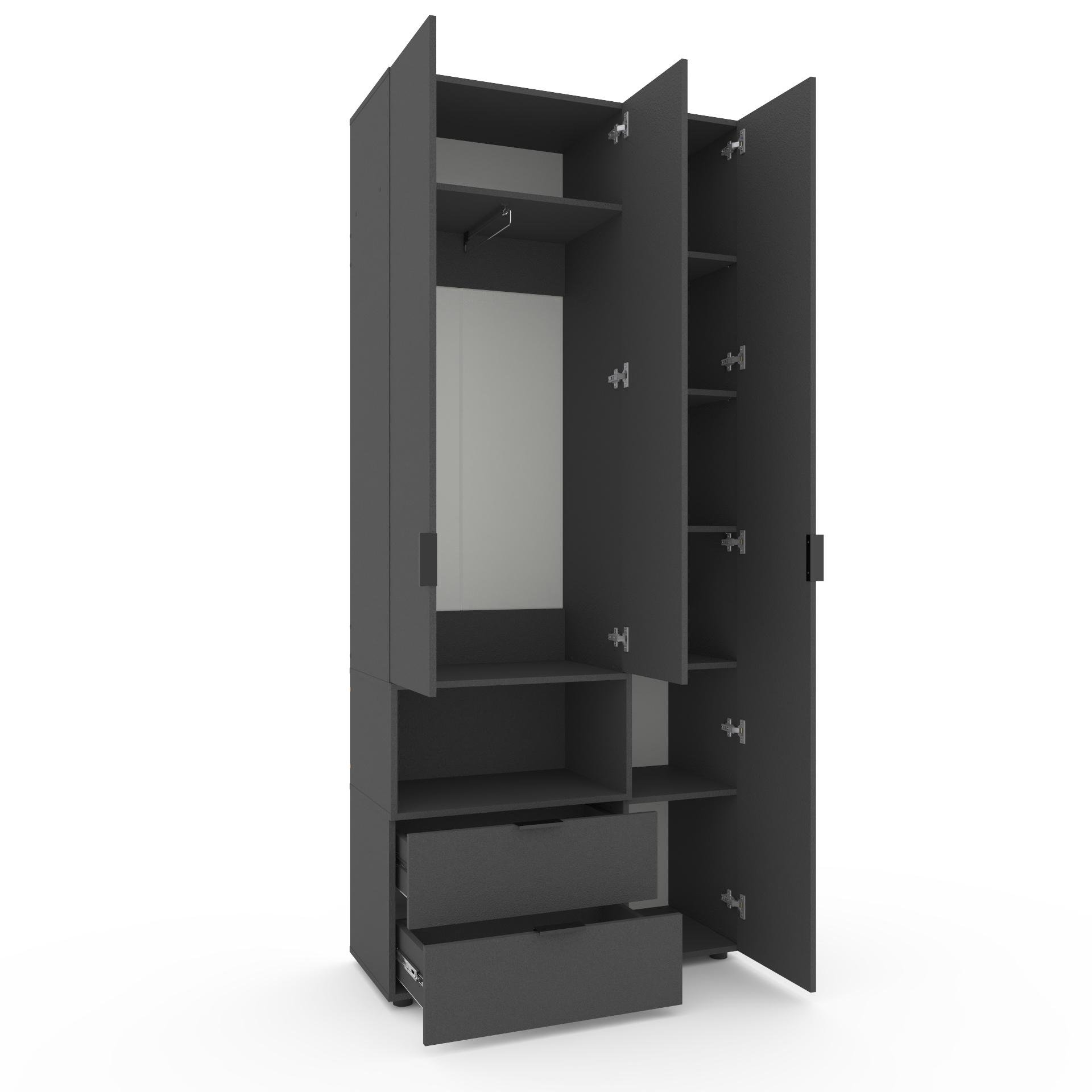 Шкаф Metkas Home A002L ЛДСП 1000x420x2300 мм Антрацитовый - фото 2