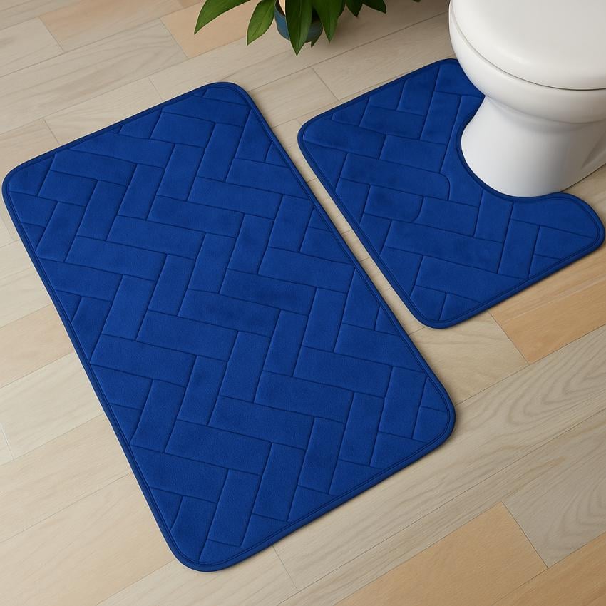 Набір килимків у ванну кімнату Luxury 2 шт. Blue (128609) - фото 1