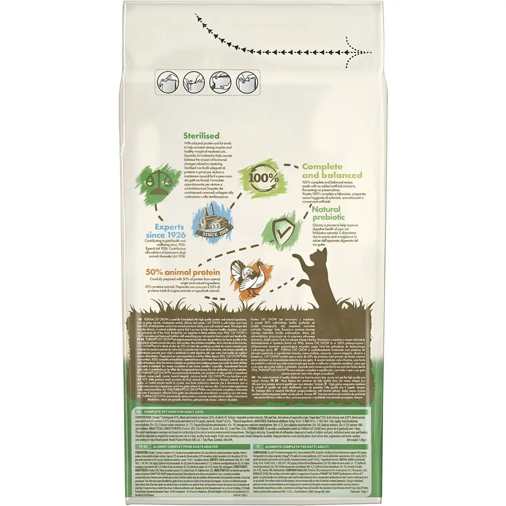 Сухий корм Cat Chow Sterilised для котів після стерилізації з індичкою 1,5 кг (7613287329516) - фото 2 Сухий корм Cat Chow Sterilised для котів після стерилізації з індичкою 1,5 кг (7613287329516) - фото 2