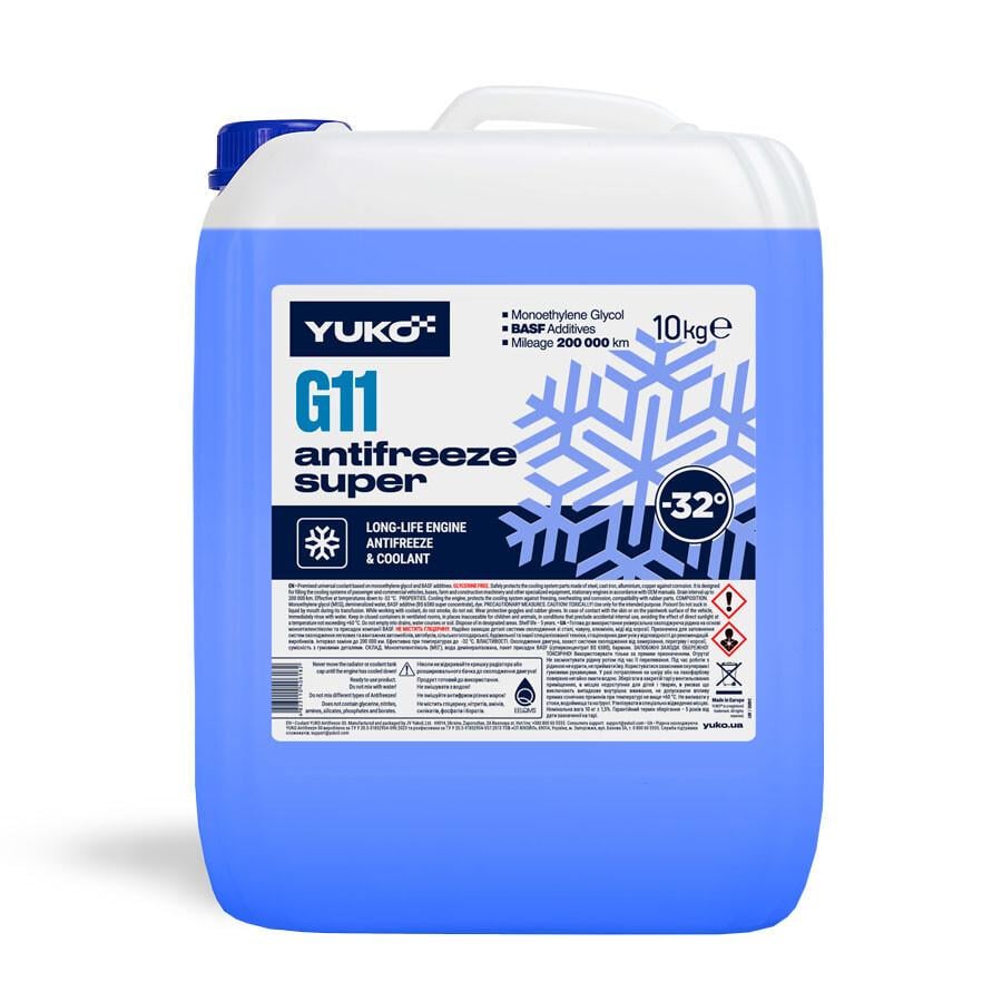 Антифриз YUKO Super G11 -32°C 10 л Синий (4823110406182)