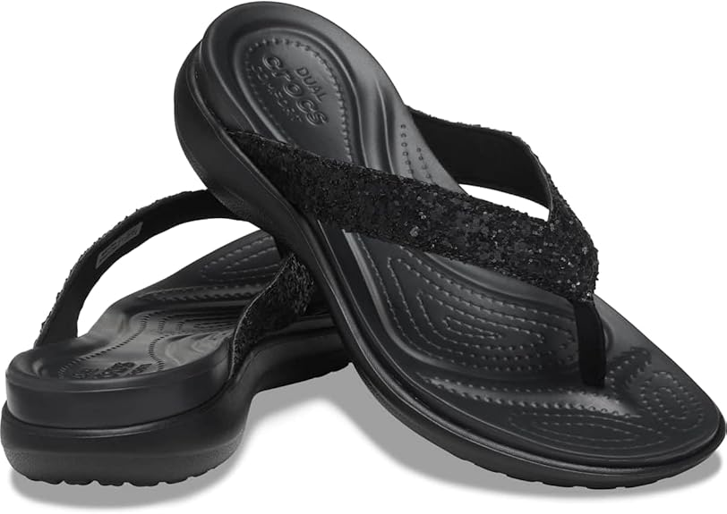 В'єтнамки жіночі Crocs Women's Capri V Glitter Flip Black р. 37-38 Чорний (23715) В'єтнамки жіночі Crocs Women's Capri V Glitter Flip Black р. 37-38 Чорний (23715)