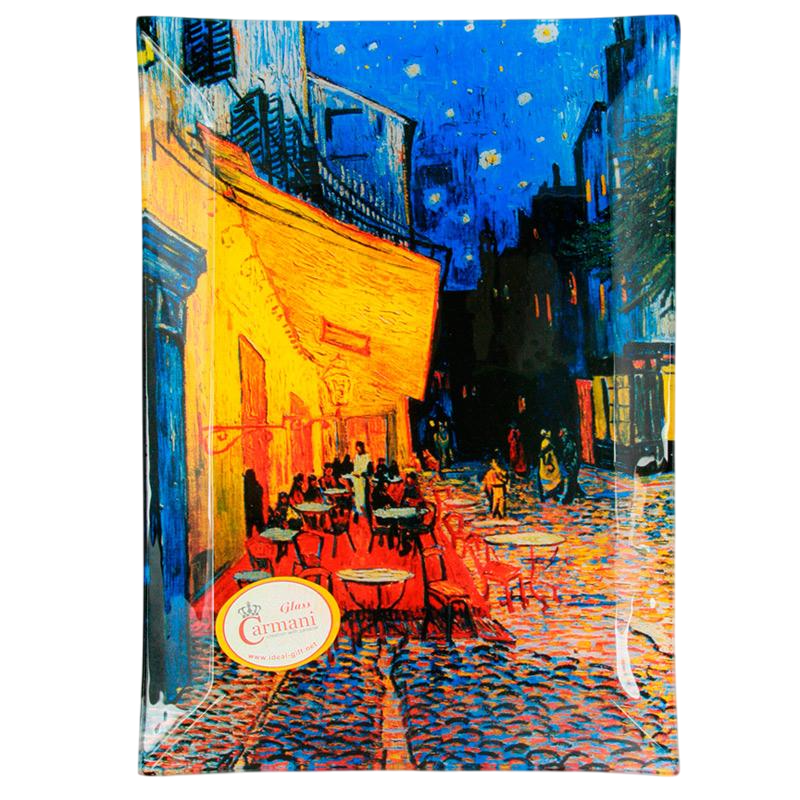 Тарелка стеклянная Carmani Ван Гог Ночная терраса кафе 30х16 см (198-3001)
