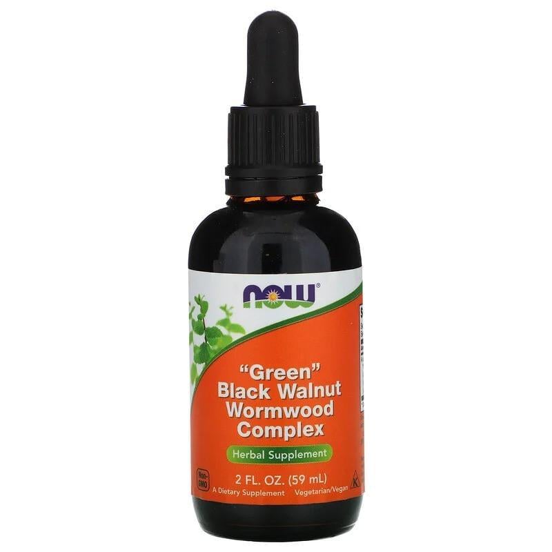 Комплекс зеленого/черного ореха и полыни Now Foods Green Black Walnut Wormwood Complex 59 мл