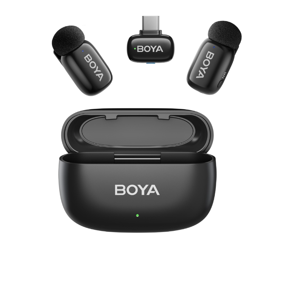Микрофон петличный Boya mini 2 USB Type-C 2026 с зарядным кейсом для iPhone и Android беспроводной телефон (50070)