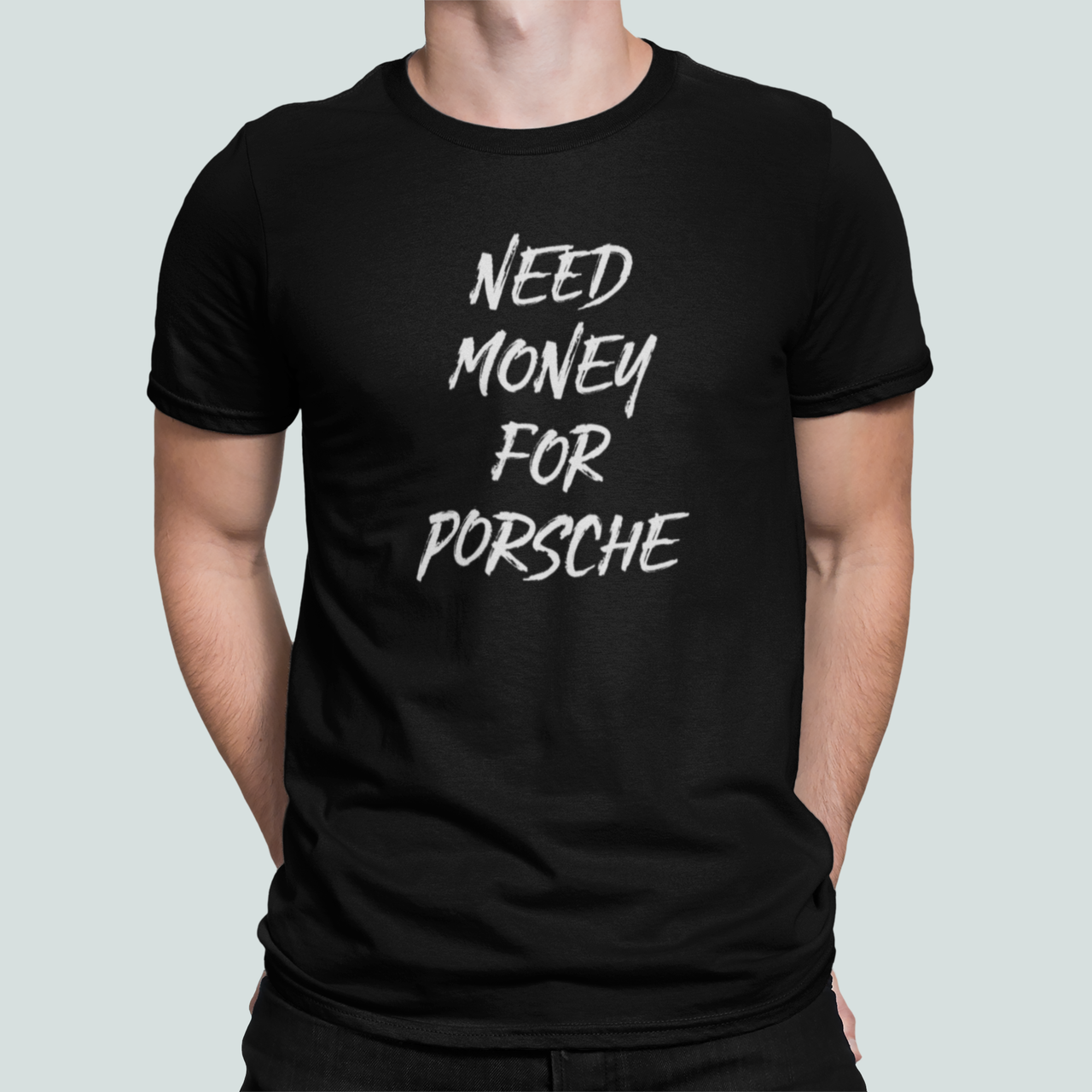 Футболка мужская Stedman с принтом "Need money for porsche" L Черный (ПН376-3)