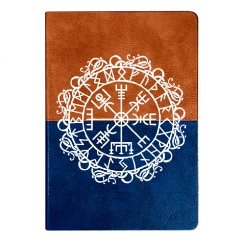 Блокнот двухцветный Вегвизир рунический компас руны Оранжево-синий (16044309-69-181755)