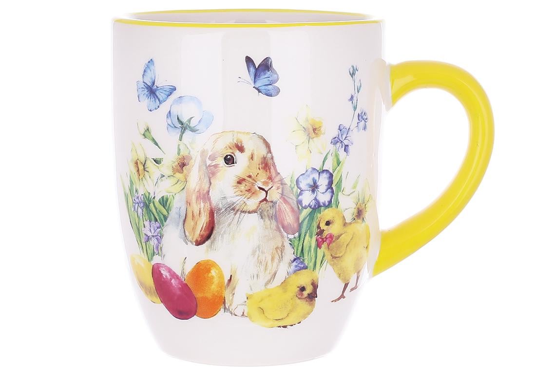 Кружка керамическая BonaDi Happy Spring 340 мл Белый (DM183-E)