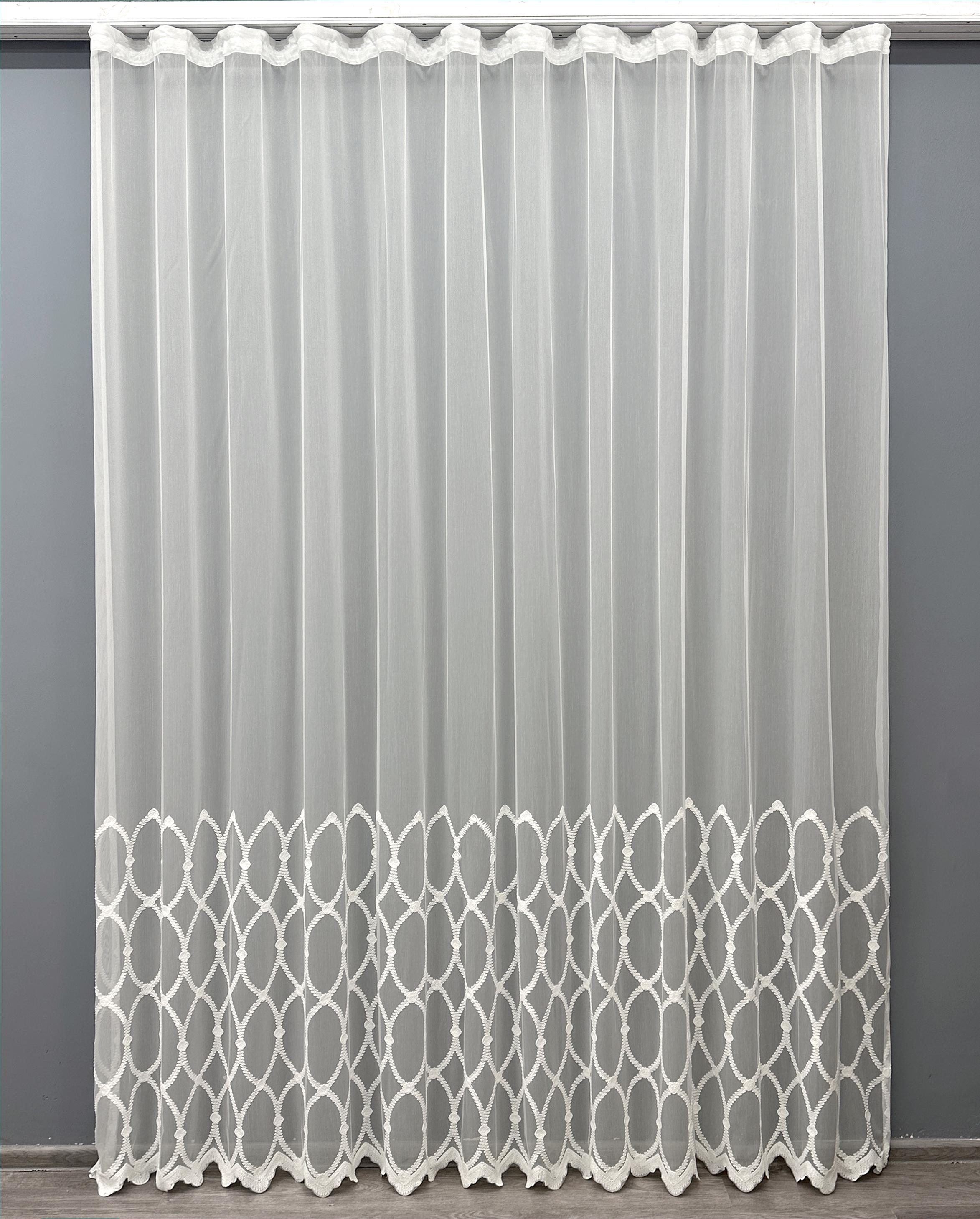 Тюль VR-Textil 1625т Бамбук з вишивкою 300х270 см Молочний (42-0586)