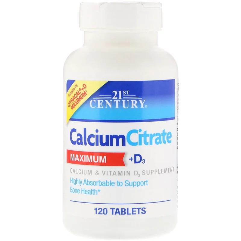 Витамины 21st Century Calcium Citrate Maximum + D3 120 таблеток