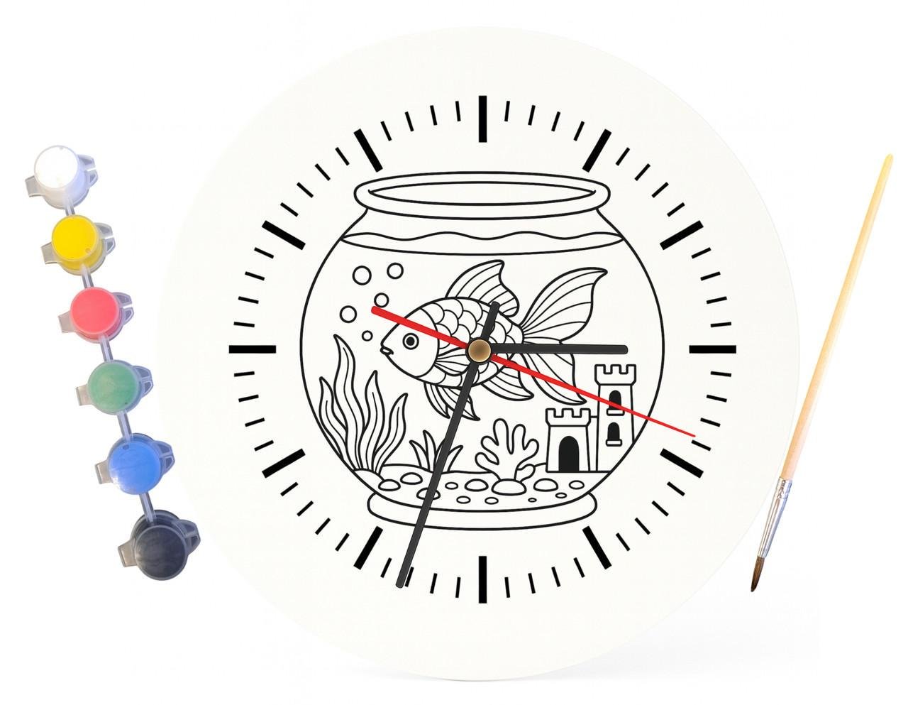 Детский набор для творчества часы раскраска Золотая рыбка 30 см (Г0050) - фото 4