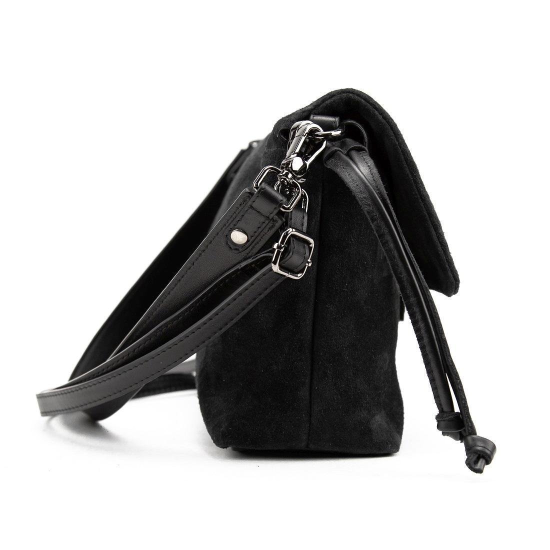 Замшевая женская сумка Tavinchi CH-8585A-Y с затяжками Черный (2816295292) - фото 4