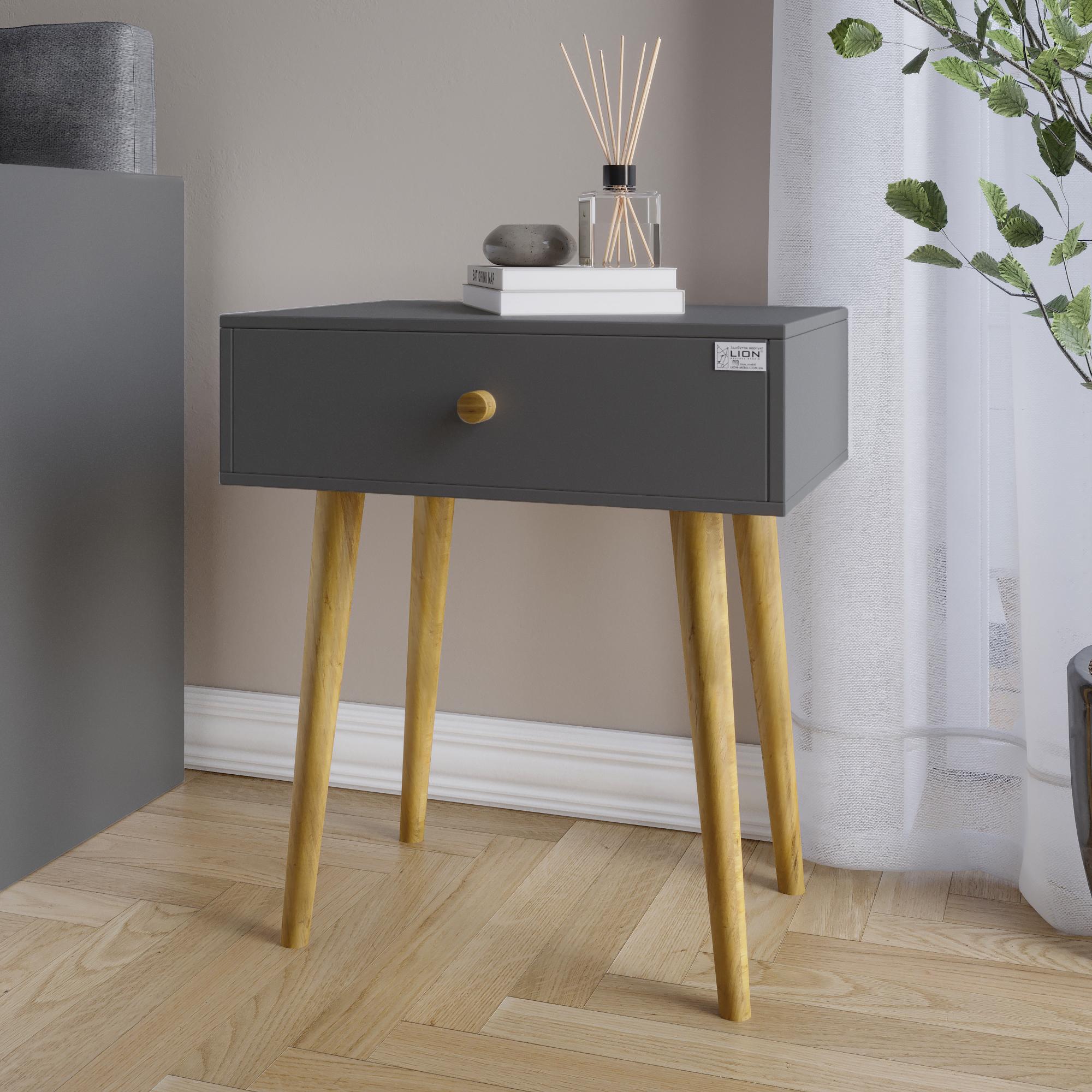 Тумба приліжкова на ніжках Хьюге-4 450x330x510 мм Антрацит