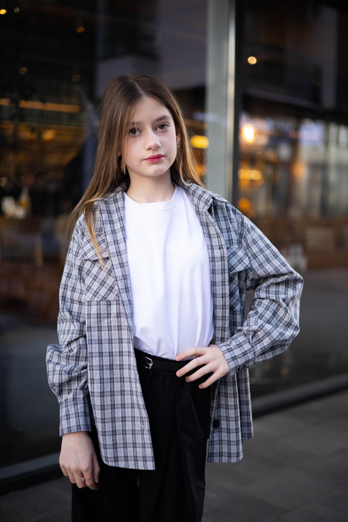 Рубашка подростковая для девочки IRmAS 1251 152 см Серый