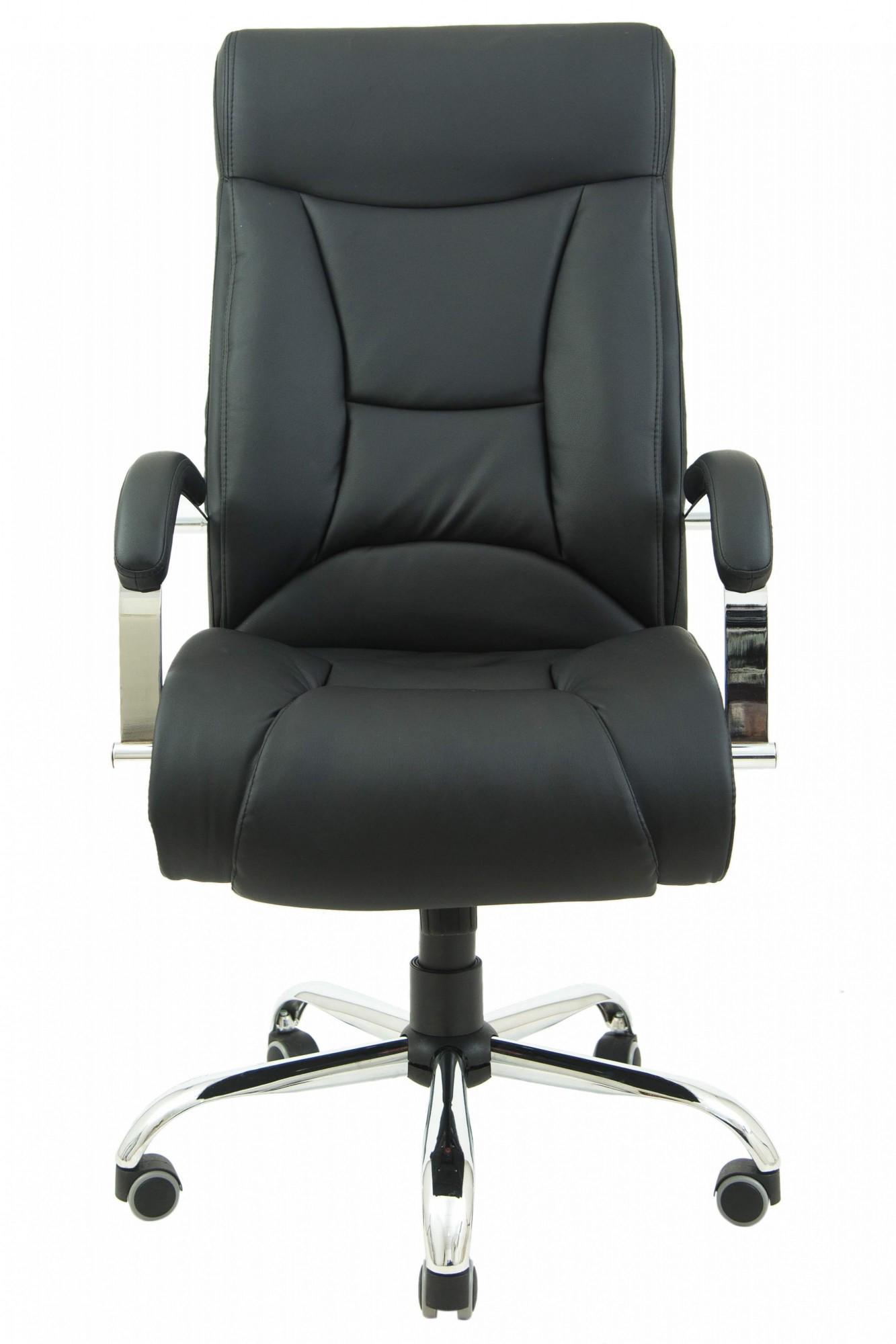 Крісло офісне комп'ютерне Magistr шкіра Lux Хром М2 AnyFix Чорний - фото 2