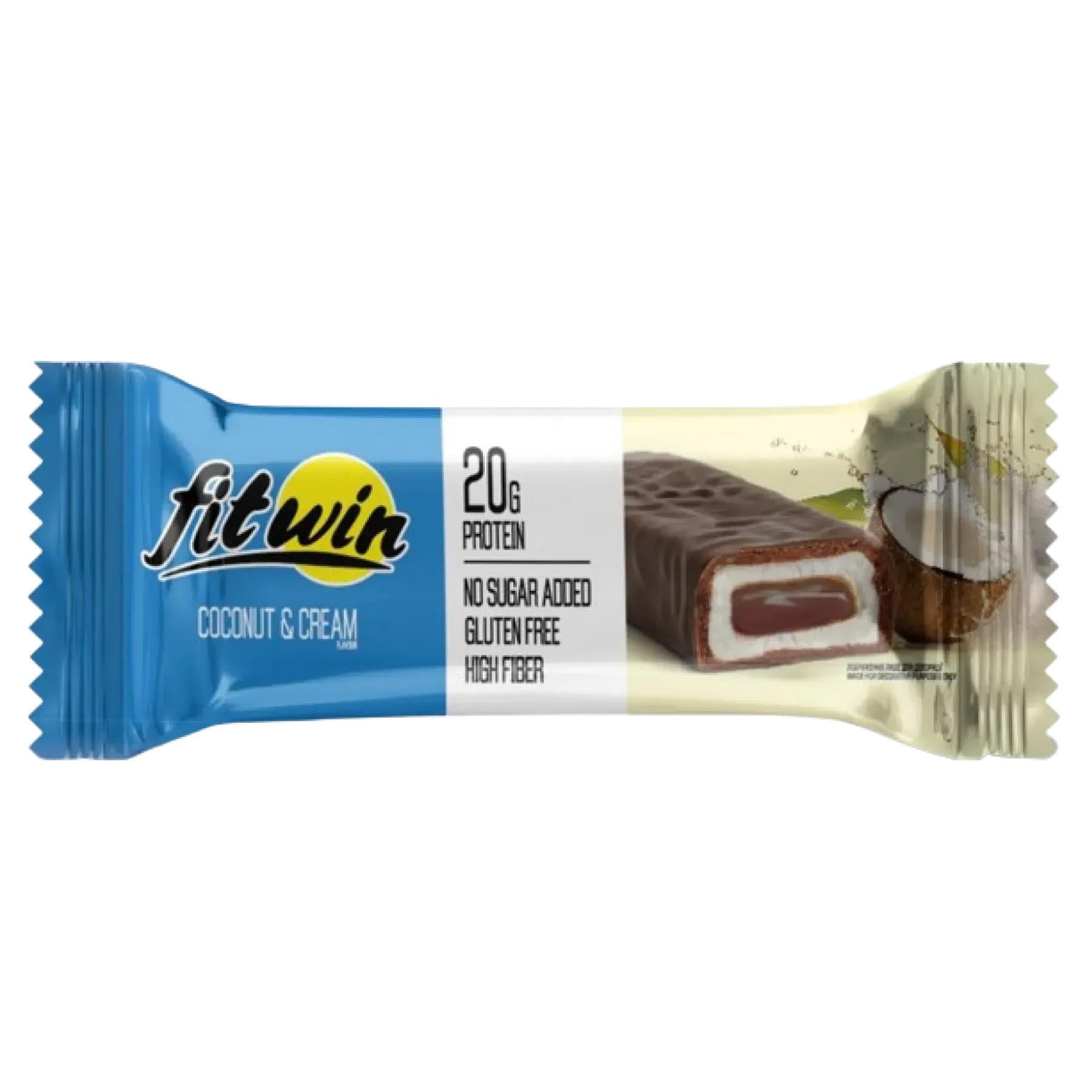Протеиновый батончик FitWin Батончик с начинкой без сахара 60 г Coconut&Cream (WIN-002)
