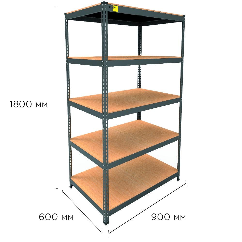 Стеллаж металлический MRL-1800 900x600 Черный (1734922418) - фото 2