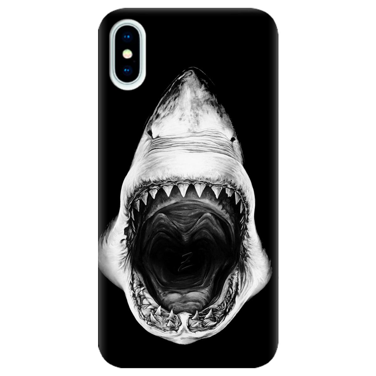 Силиконовый чехол Zorrov для Apple iPhone X - Dark shark (10290050153033496)