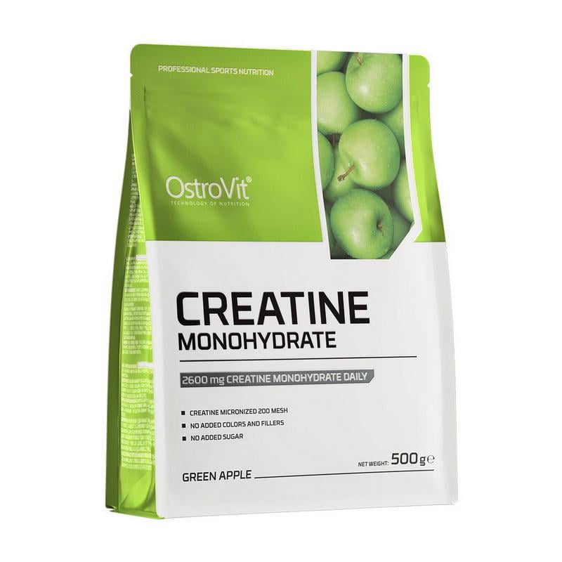 Креатин моногидрат без сахара OstroVit Creatine Monohydrate 500 г Зелене яблуко