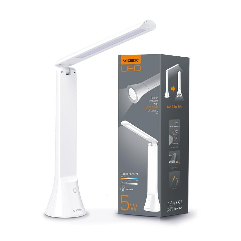 Настiльна лампа-ліхтарик світлодіодна Videx TF11W 5W 3000-5500K (27814064) Настiльна лампа-ліхтарик світлодіодна Videx TF11W 5W 3000-5500K (27814064)