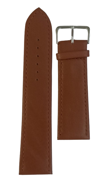 Ремешок для часов кожзам гладкий 24х175 мм Коричневый (3649)