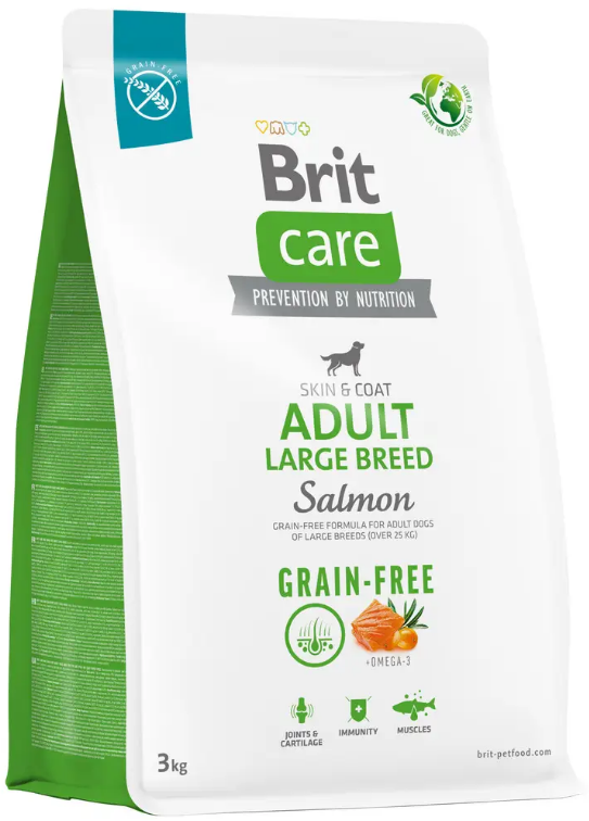Корм беззерновий для собак великих порід Brit Care Dog Grain-free Large Breed з лососем 3 кг