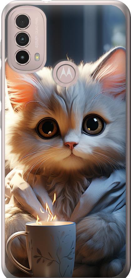 Чехол на Motorola E40 White cat (5646u-2660-42517)