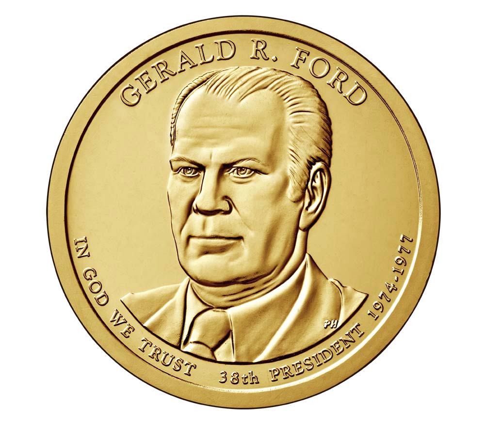 Колекційна монета США 1 долар 2016 P 38-й Президент Джеральд Форд UNC (KM#620)