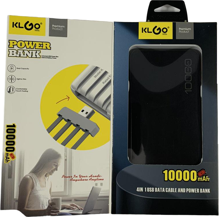 Внешний аккумулятор KLGO KP-65 10000 mAh Черный (8915868) Внешний аккумулятор KLGO KP-65 10000 mAh Черный (8915868)