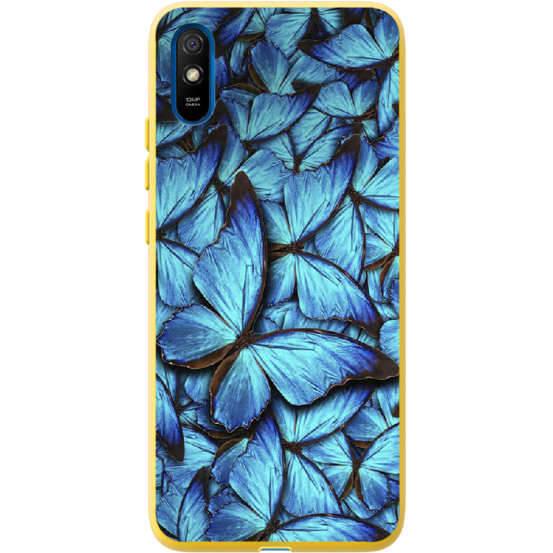 Чехол BoxFace Xiaomi Redmi 9A лазурные бабочки Желтый силикон (40304-up1550-41061)