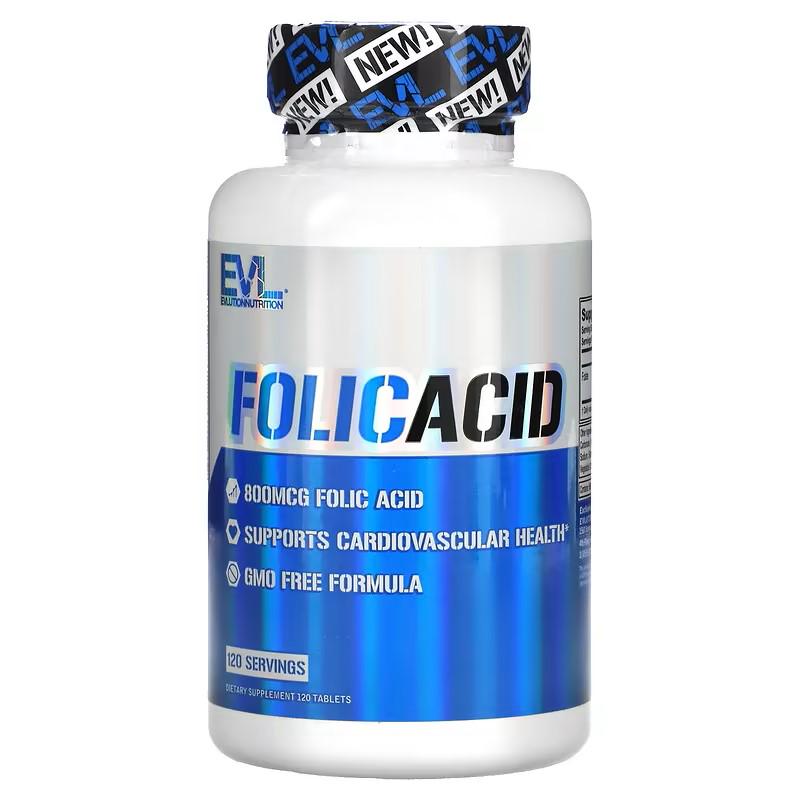 Витамин В9 Evlution Nutrition Folic Acid 800 mcg 120 tablets