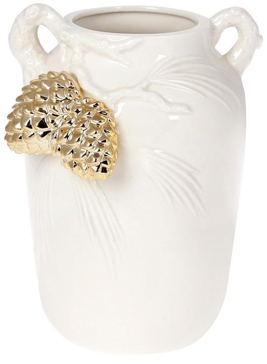 Ваза фарфоровая Золотые Шишки 20,6 см Белый (BD-727-323)