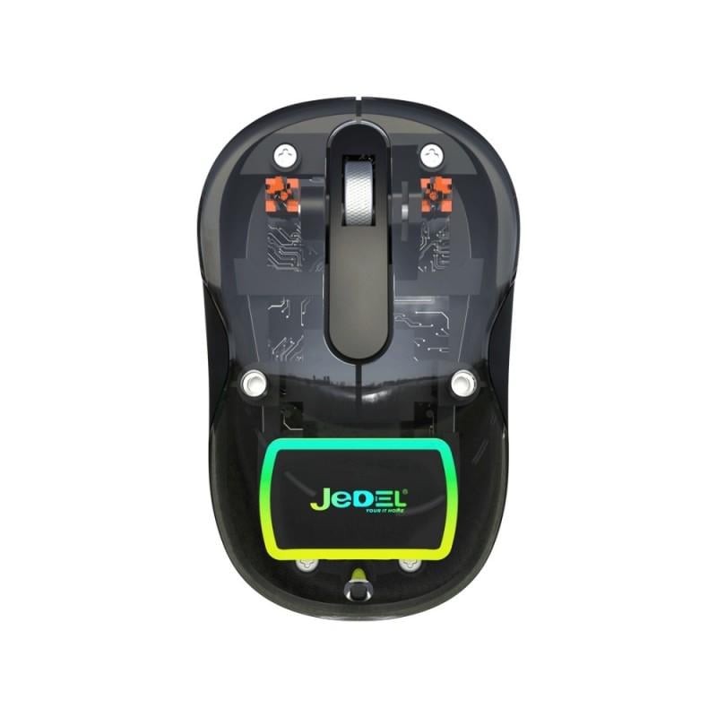 Компьютерная мышка беспроводная Jedel WD141 1200 DPI аккумуляторная Прозрачный/Черный (PH01011)