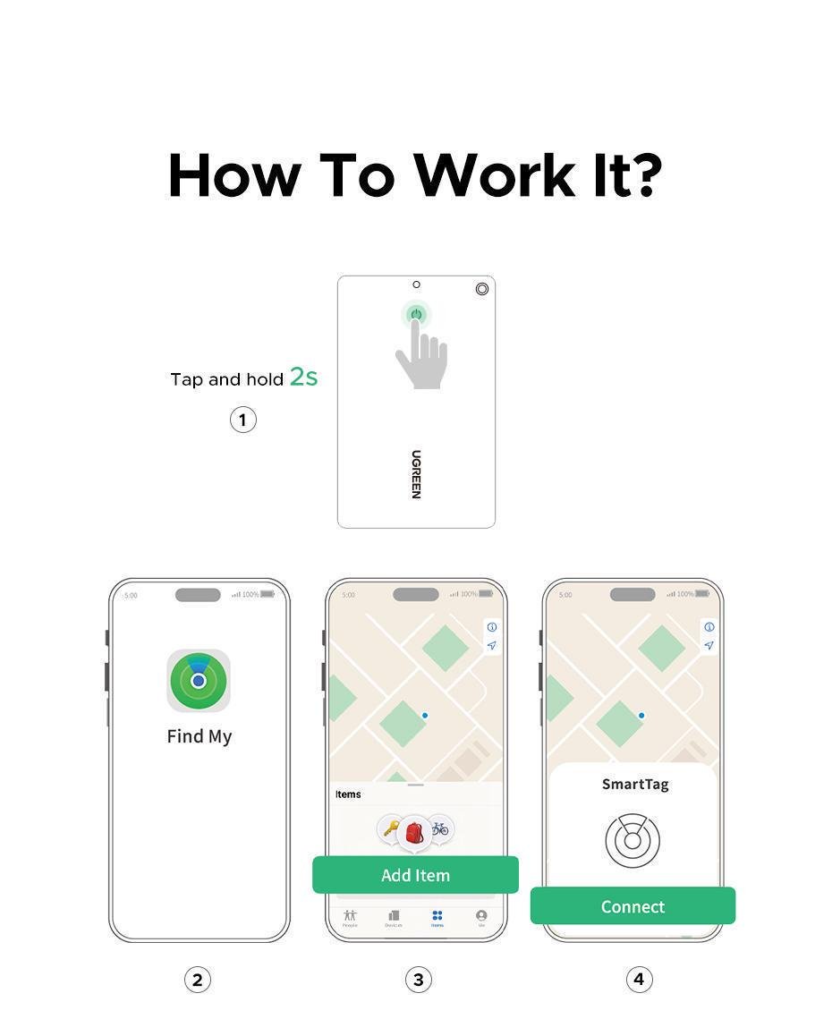 Трекер смарт Ugreen 1.7 мм 12 IP68 Чорний (45298) - фото 15 Трекер смарт Ugreen 1.7 мм 12 IP68 Чорний (45298) - фото 15