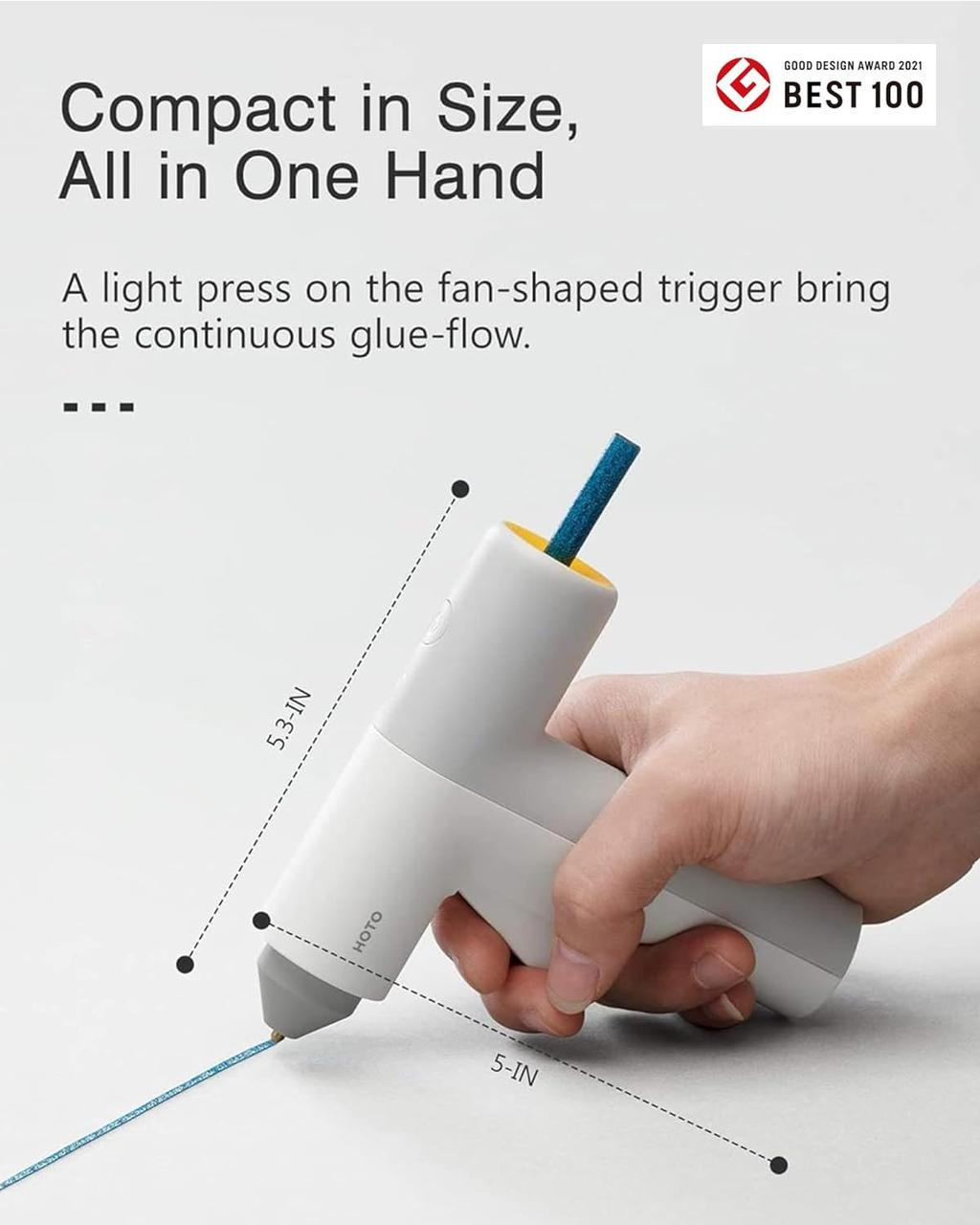 Пістолет бездротовий для гарячого клею HOTO USB-C та 10 клейових стрижнів - фото 5