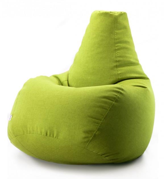 Безкаркасне крісло-мішок груша Sunroz Bean Bag Chair мікро-рогожка 90х130 см Оливковий