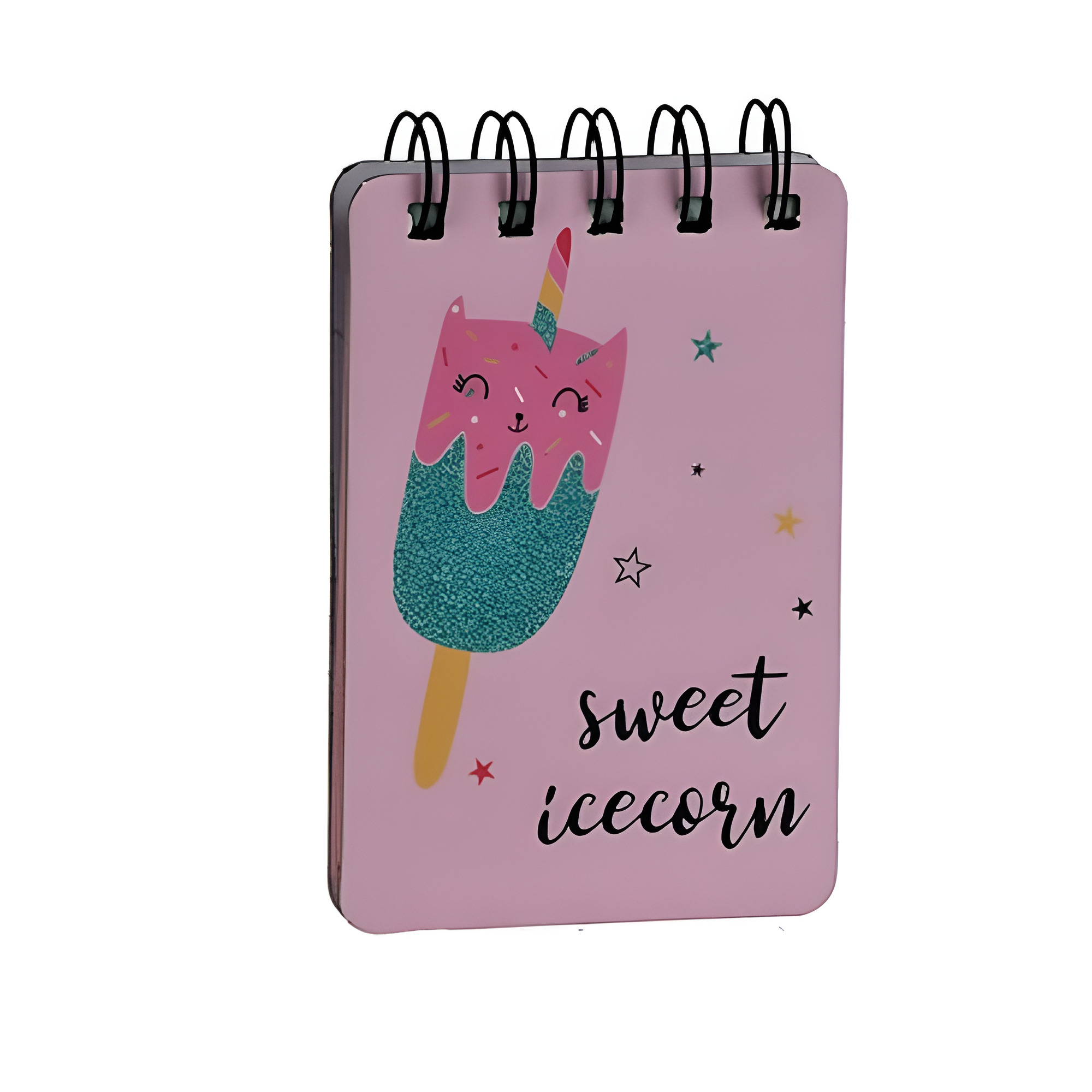 Блокнот детский на спирали Stenson Ice cream в линию/твердая обложка 10,5х7 см 55 листов Розовый (WW00608ST)