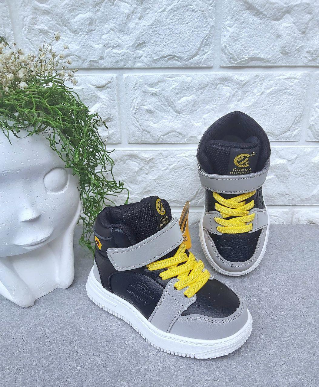 Черевики для хлопчиків Clibee 1230 р. 23 14,5 см Чорно-сірий (1230-1)