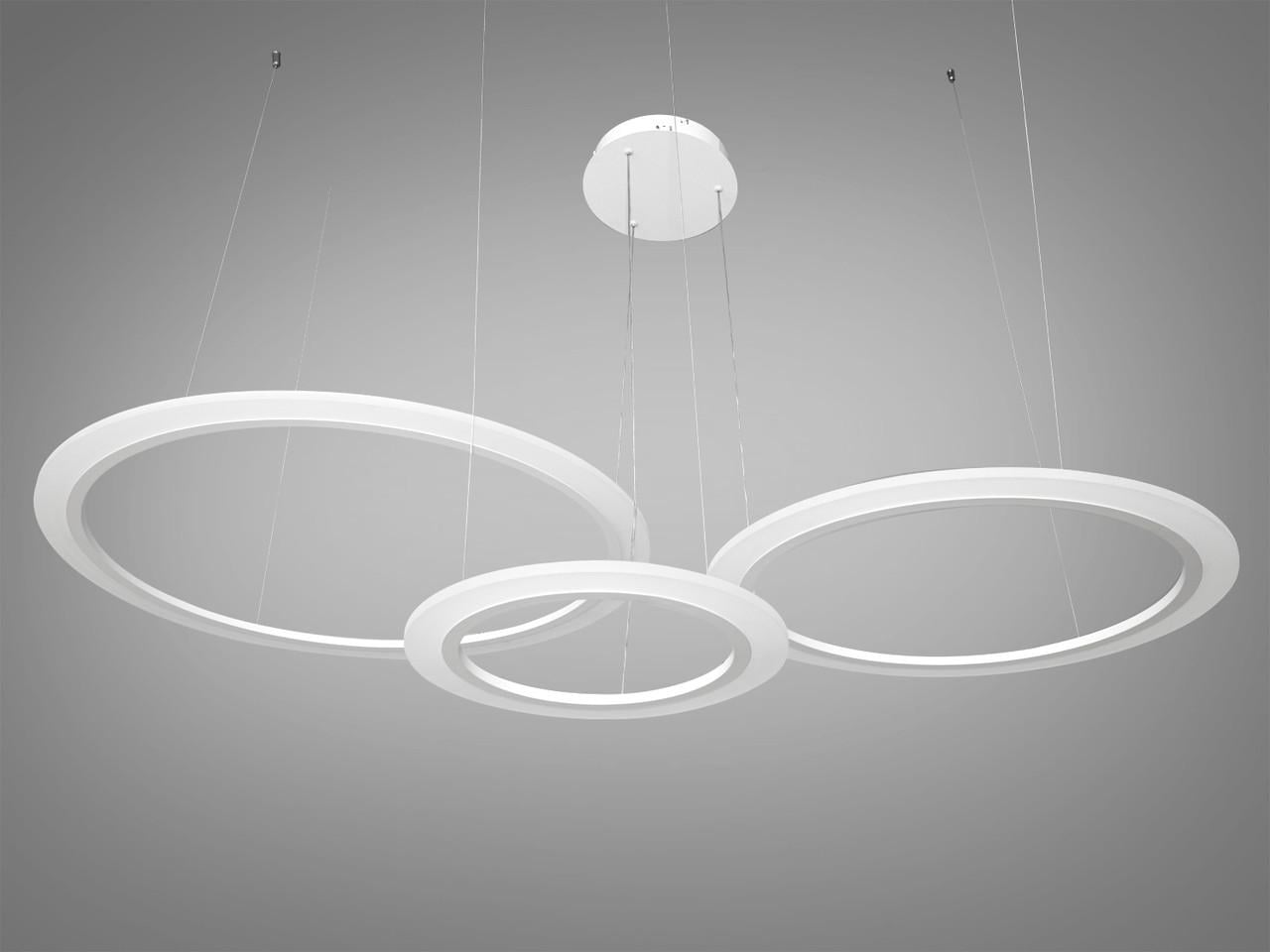 Люстра LED в кухню-студию с димером 6639-800+600+400WH-LS 170W на 24 м2 Белый (2235714463)