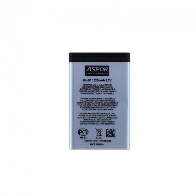 Акумулятор Aspor для Nokia BL-5C 1100/3100/6030/7600/6230/6600 (1860523168)