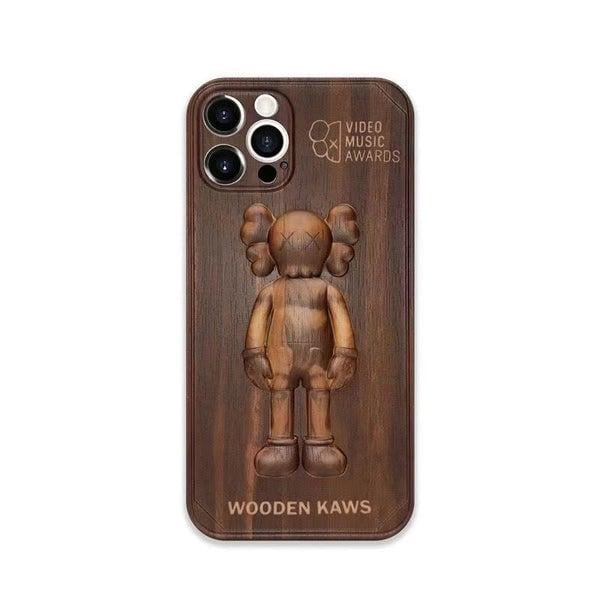 Чехол для iPhone 12 Pro Wooden Kaws Коричневый